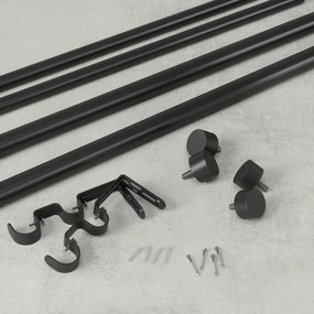 Oceľová roztiahnuteľná dvojitá garniža 91 - 168 cm Cappa - Umbra