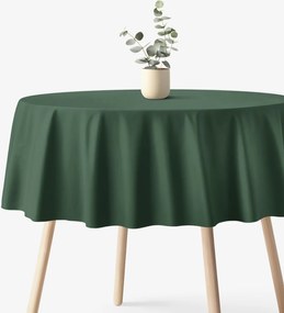 Goldea okrúhly obrus 100% bavlnené plátno - tmavo zelený Ø 130 cm