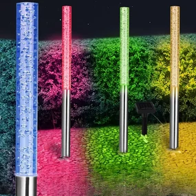 InternetovaZahrada Sada 4 LED solárnych lámp - farebné