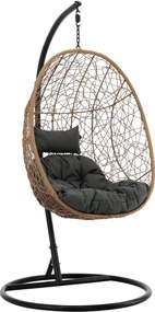 Závěsné houpací křeslo Token černé/hnědé