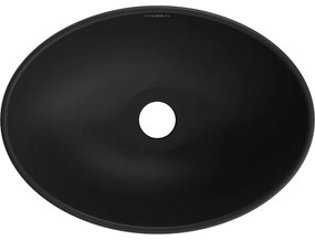 Mexen Elza, keramické umývadlo na dosku 405 x 330 mm, čierna matná-strieborný vzor, 21014023