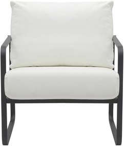 Design-Shop Kreslo Manea - koženka / kov - Biela