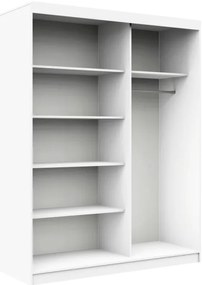 Šatníková skriňa s posuvnými dverami 150 cm CLP mono biela / sonoma