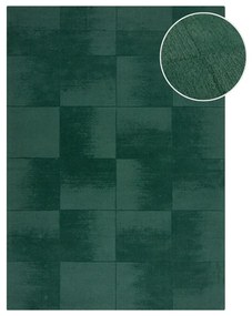 Ručne tkaný vlnený koberec v petrolejovej farbe 120x170 cm Demi Check Ombre – Flair Rugs