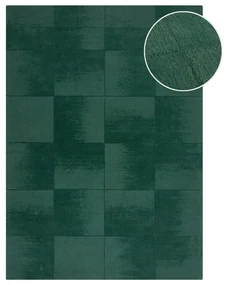 Ručne tkaný vlnený koberec v petrolejovej farbe 120x170 cm Demi Check Ombre – Flair Rugs