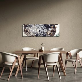 Obraz - šampanské v ľade (s hodinami) (90x30 cm)