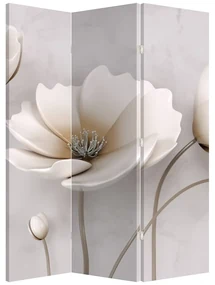 Paraván - Biele kvety (126x170 cm)