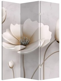 Paraván - Biele kvety (126x170 cm)