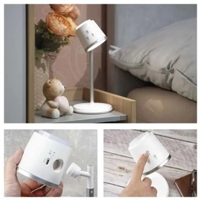 LED Stmievateľná nabíjacia stolná lampa 4v1 LED/6W/3,7V 3000K/4000K/6500K biela