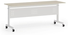 Mobilný stôl PRIMO MOBI, 1800 x 600 mm, biela podnož, breza