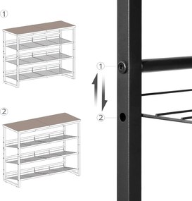 Botník Vasagle Fenaro 59 cm hnědý/černý