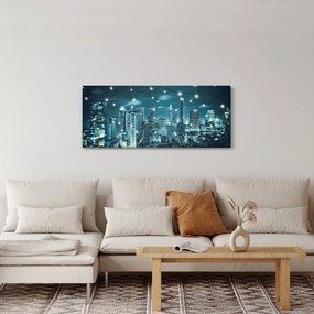 Obraz žiariaceho veľkomesta (120x50 cm)
