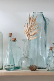 Sklenená váza z recyklovaného skla s uškom Weny - 14*14*45cm