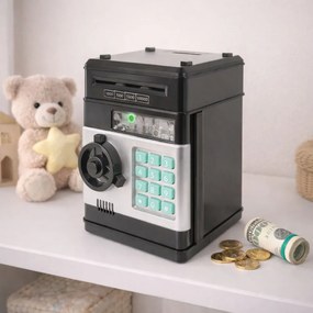 LEAN Detský elektronický trezor DIY na zostavenie – PIN, zvuky, čierny