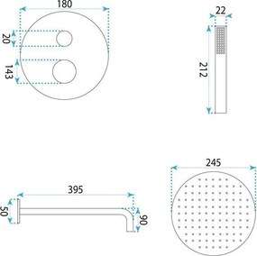 Rea Venti, podomietková sprchová súprava + BOX, zlatá matná, REA-P8710