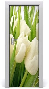 Fototapeta samolepiace biele tulipány 75x205 cm