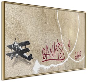 Artgeist Plagát - Biplane [Poster] Veľkosť: 30x20, Verzia: Zlatý rám