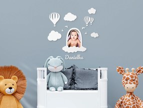 drevko Detský fotorámik + vlastné meno Rozmer obrazu: 40,5 x 53,5 cm, Farba dekorácie: Čierna