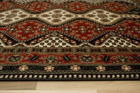 Koberec Afgan 4358A čierny / červený / krémový