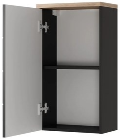 Závěsná koupelnová skříňka Swing II 71 38 cm černá/dub Artisan
