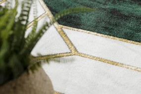 Koberec EMERALD exkluzívny 1015 glamour, styl marmur, geometrický fľaškovo zelený / zlatý