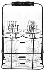 Sada štyroch pohárov RAYA s kovovým stojanom 894775 400 ml