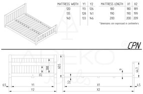 Detská posteľ z borovicového dreva v prírodnej farbe 140x200 cm CPN – Adeko