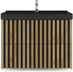 Kúpeľňová skrinka s umývadlom SAT Delano 80x46 cm dub mat DELANO80ZDCUMB