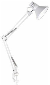 Stolná lampa s klipom WORKER 1xE27/10W/230V biela