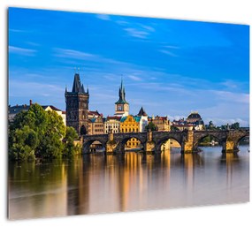 Sklenený obraz Karlovho mosta (70x50 cm)