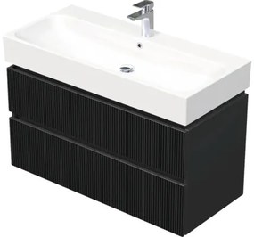 Skrinka do kúpeľne s umývadlom Intedoor STORM 3D čierna matná 100 x 66 x 46,5 cm STORM 3D 100D 2Z A9276