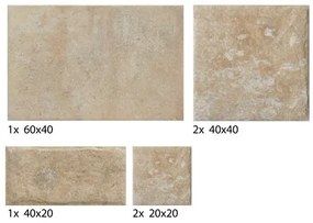 Dlažba Cir Cotto del Campiano terra di pienza v dekore modulare 39 s rozmermi 40x60, 40x40, 20x40, 20x20 cm mat 1081580