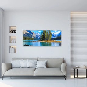 Obraz - Horská krajina s riekou (120x50 cm)
