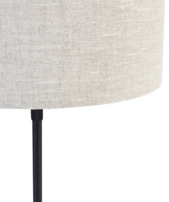 Stolná lampa čierna nastaviteľná so svetlosivým tienidlom 35 cm - Parte