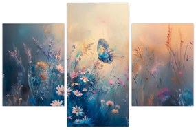 Obraz - Lúka s motýľom (90x60 cm)