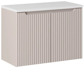 Závěsná skříňka pod umyvadlo Nova Cashmere I s deskou 80 cm kašmír/bílá
