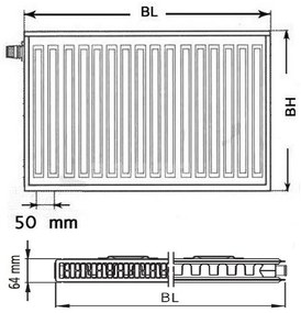 Kermi Therm X2 Profil-V doskový radiátor 12 900 / 700 FTV120900701L1K