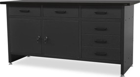 Dielenský stôl so zásuvkami, čierny, 1700x850x600 mm: HENRY All Black
