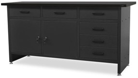 Pracovný stôl do dielne HENRY, 1700 x 850 x 600 mm, All Black: čierny