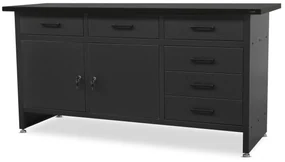 Pracovný stôl do dielne HENRY, 1700 x 850 x 600 mm, All Black: čierny