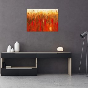 Sklenený obraz maľované abstrakcie (70x50 cm)