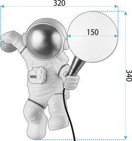 Toolight Toolight, nástenné svietidlo ASTRONAUT APP1804-1W COSMO, biela-zlatá, OSW-04389
