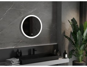 Mexen Oro, okrúhle LED podsvietené kúpeľňové zrkadlo 60 cm, 6000K, vykurovacia podložka proti zahmlievaniu, 9824-060-060-611-00