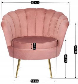 PROXIMA.store - Glamour kreslo ANGEL FARBA: ružová