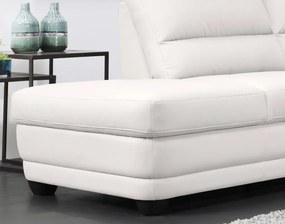 Rohová sedací souprava Nebolo, biela koža, ľavý roh