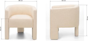 Designové křeslo Lorraine bouclé béžové