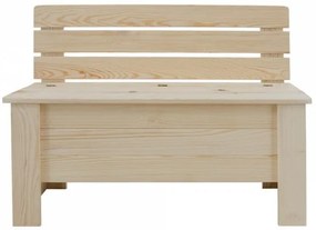 MALÁ DREVENÁ LAVIČKA S ÚLOŽNÝM PRIESTOROM B-12 surová 54x71x29