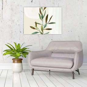 Sklenený obraz - Akvarelová vetvička N⁰2 (70x50 cm)