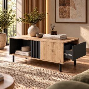 KONFERENČNÝ STOLÍK DORIAN DUB ARTISAN + ANTRACIT 100 cm