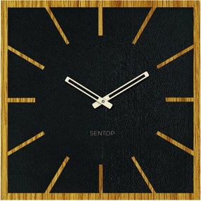 SENTOP | Štvorcové drevené nástenné hodiny – Dubový dekor a tichý chod | SENTOP HDFK021 analógové